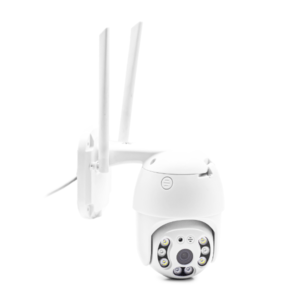 Cámara Smart Outdoor PTZ 360o / HD / 4K / IP66 / Micrófono / Alarma / Wifi / 2 Antenas - Blanco